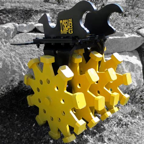 compaction wheel excavator attachment|sheepsfoot roller attachment excavator.